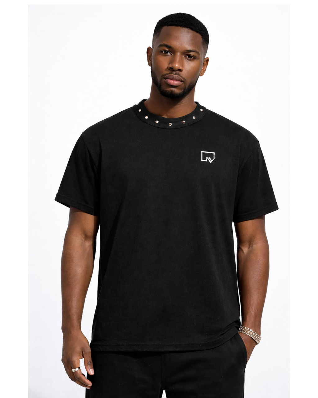 Rebel Boxy Studded T-Shirt